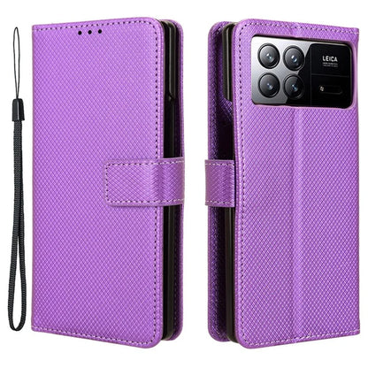 For Xiaomi Mix Fold 3 5G Phone Case Diamond Texture PU Leather Cover with Wallet