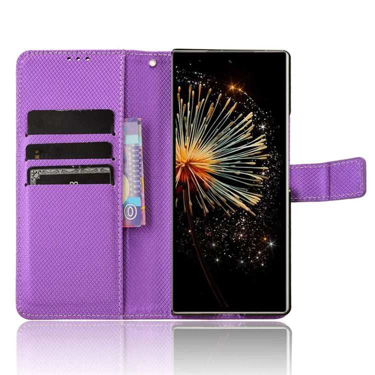 For Xiaomi Mix Fold 3 5G Phone Case Diamond Texture PU Leather Cover with Wallet