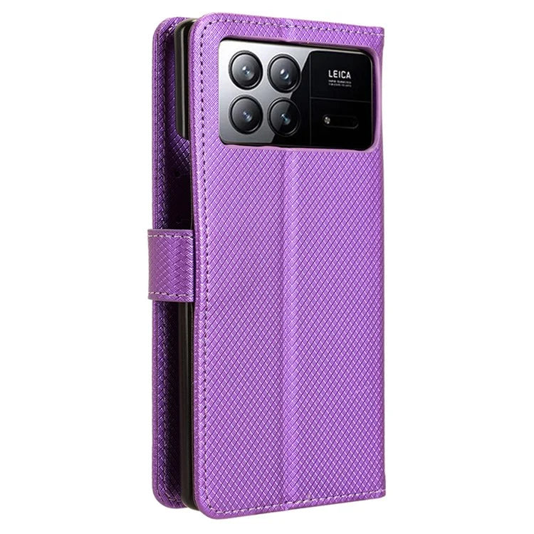 For Xiaomi Mix Fold 3 5G Phone Case Diamond Texture PU Leather Cover with Wallet