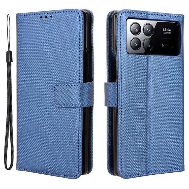 For Xiaomi Mix Fold 3 5G Phone Case Diamond Texture PU Leather Cover with Wallet
