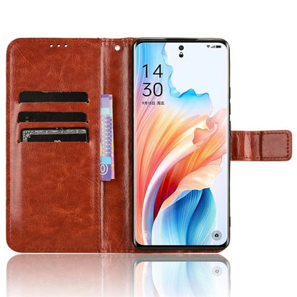 For Oppo A2 Pro 5G Case Crazy Horse Texture PU Leather Wallet Phone Cover