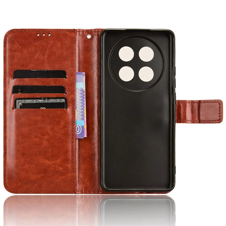 For Oppo A2 Pro 5G Case Crazy Horse Texture PU Leather Wallet Phone Cover