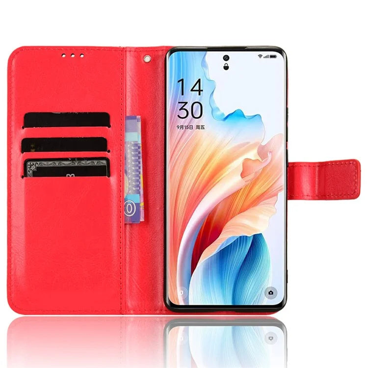 For Oppo A2 Pro 5G Case Crazy Horse Texture PU Leather Wallet Phone Cover