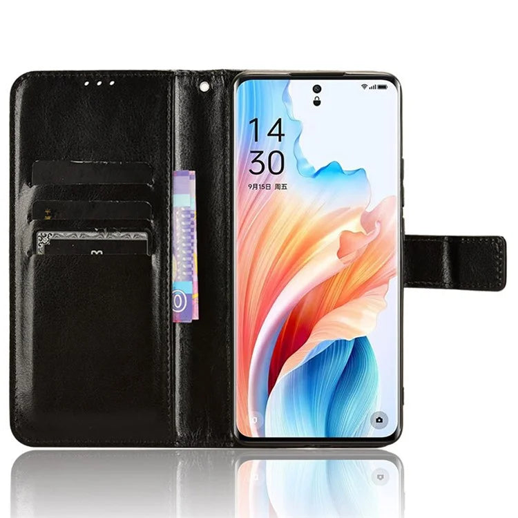 For Oppo A2 Pro 5G Case Crazy Horse Texture PU Leather Wallet Phone Cover