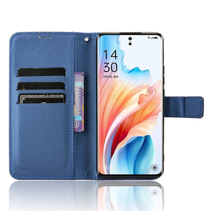 For Oppo A2 Pro 5G Case Diamond Texture Wallet PU Leather Phone Cover