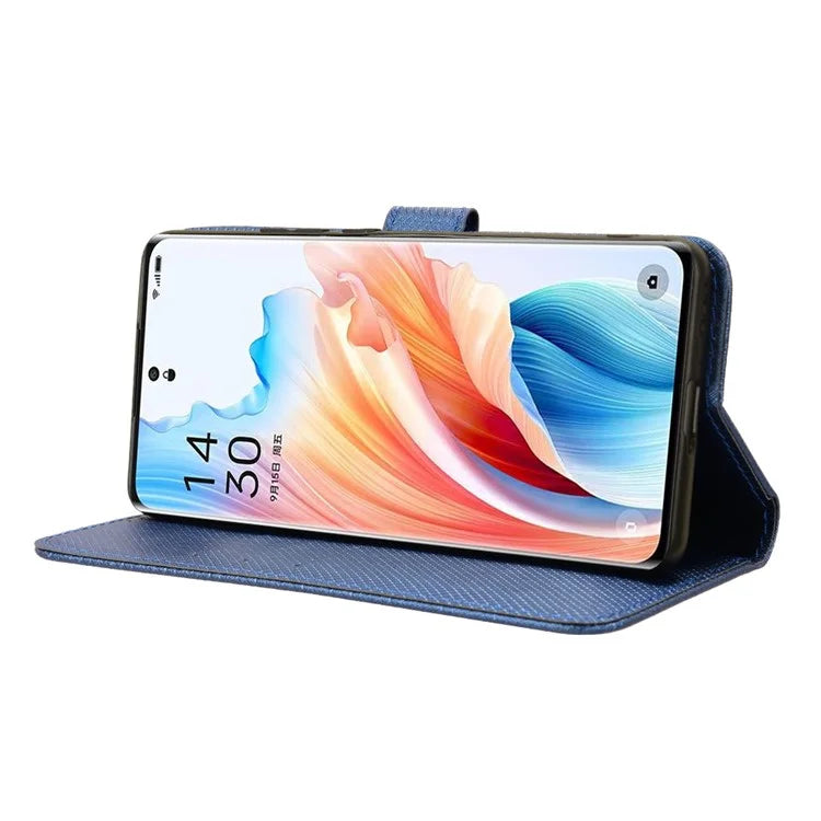 For Oppo A2 Pro 5G Case Diamond Texture Wallet PU Leather Phone Cover