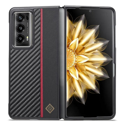 LC.IMEEKE For Honor Magic V2 5G Case Carbon Fiber Texture Folding Phone Cover
