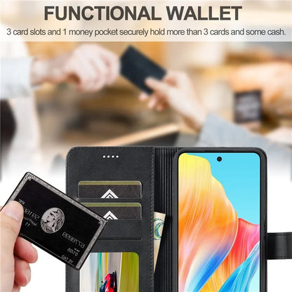 LC.IMEEKE Phone Shell for Oppo A78 4G Case PU Leather Stand Wallet Cover