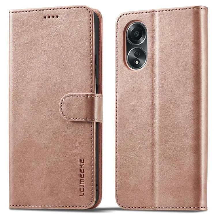 LC.IMEEKE Phone Shell for Oppo A78 4G Case PU Leather Stand Wallet Cover