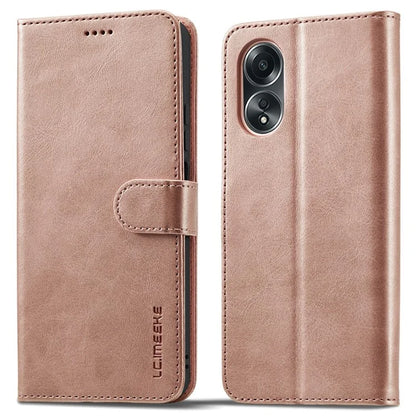 LC.IMEEKE Phone Shell for Oppo A78 4G Case PU Leather Stand Wallet Cover