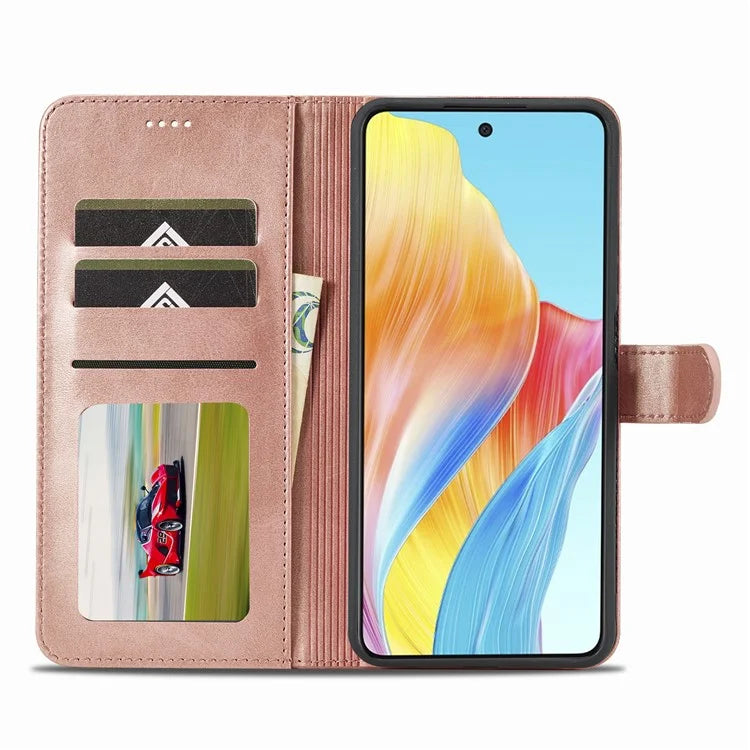 LC.IMEEKE Phone Shell for Oppo A78 4G Case PU Leather Stand Wallet Cover