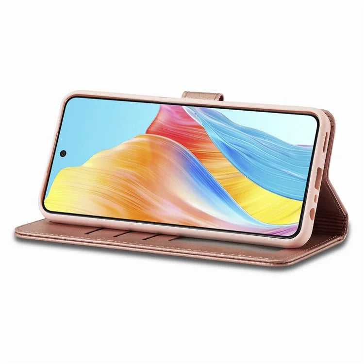 LC.IMEEKE Phone Shell for Oppo A78 4G Case PU Leather Stand Wallet Cover