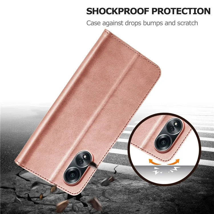 LC.IMEEKE Phone Shell for Oppo A78 4G Case PU Leather Stand Wallet Cover