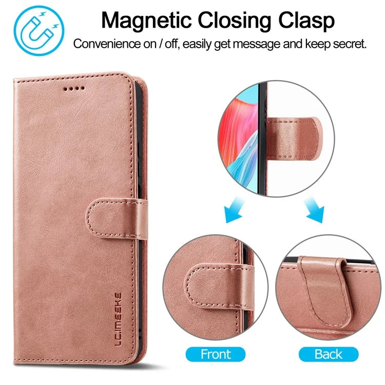 LC.IMEEKE Phone Shell for Oppo A78 4G Case PU Leather Stand Wallet Cover