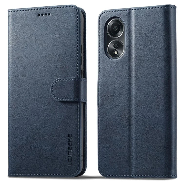 LC.IMEEKE Phone Shell for Oppo A78 4G Case PU Leather Stand Wallet Cover