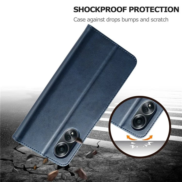 LC.IMEEKE Phone Shell for Oppo A78 4G Case PU Leather Stand Wallet Cover