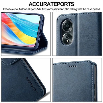 LC.IMEEKE Phone Shell for Oppo A78 4G Case PU Leather Stand Wallet Cover