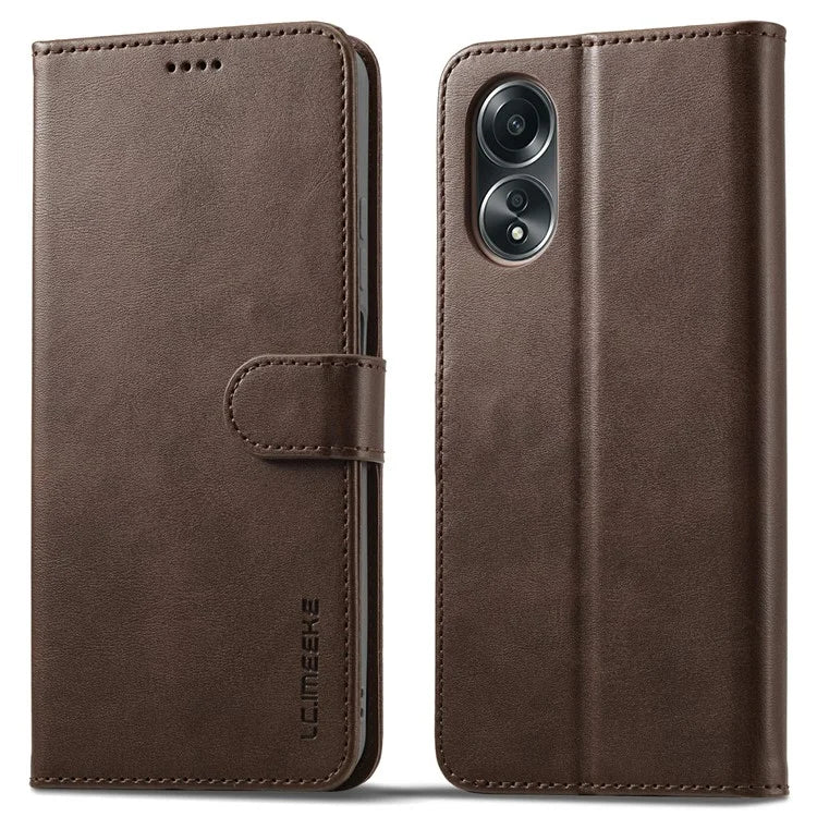 LC.IMEEKE Phone Shell for Oppo A78 4G Case PU Leather Stand Wallet Cover