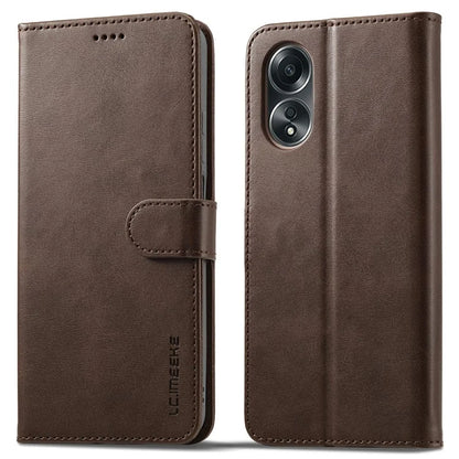 LC.IMEEKE Phone Shell for Oppo A78 4G Case PU Leather Stand Wallet Cover