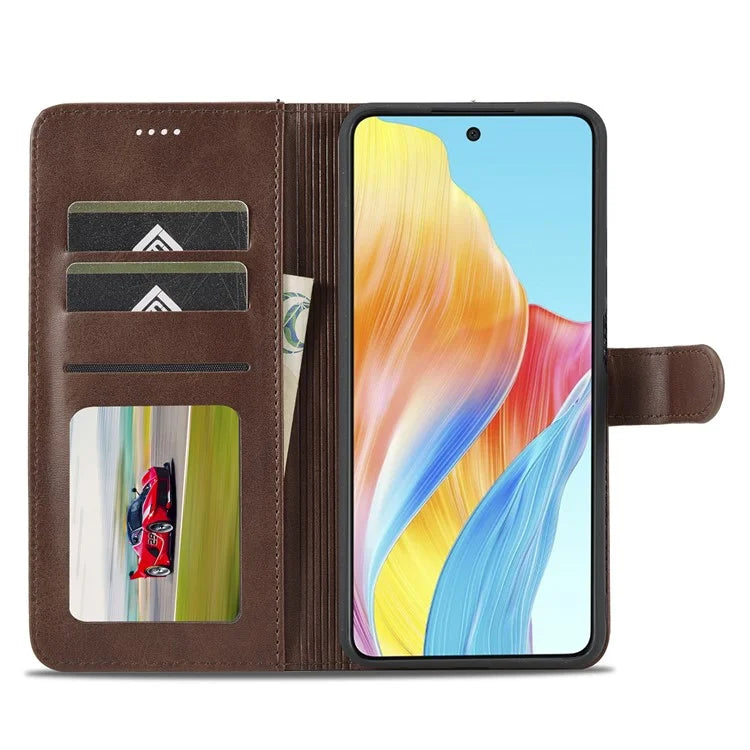 LC.IMEEKE Phone Shell for Oppo A78 4G Case PU Leather Stand Wallet Cover