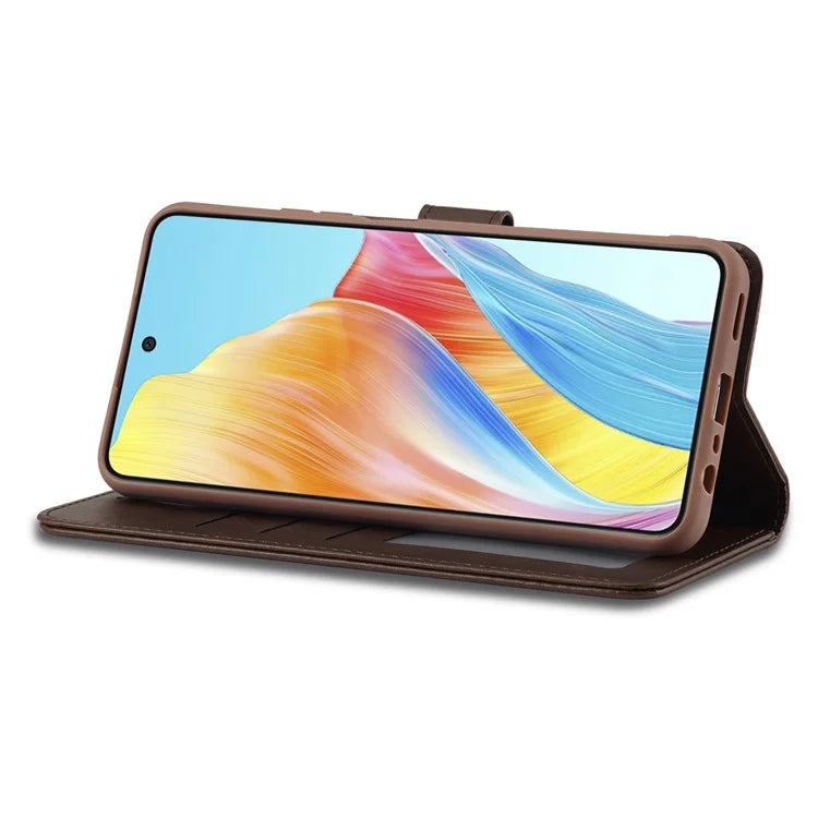 LC.IMEEKE Phone Shell for Oppo A78 4G Case PU Leather Stand Wallet Cover