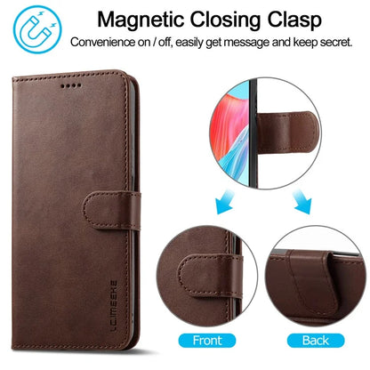 LC.IMEEKE Phone Shell for Oppo A78 4G Case PU Leather Stand Wallet Cover