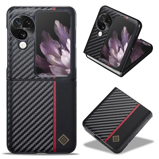 LC.IMEEKE For Oppo Find N3 Flip 5G Case Carbon Fiber Texture Back Slim Phone Cover