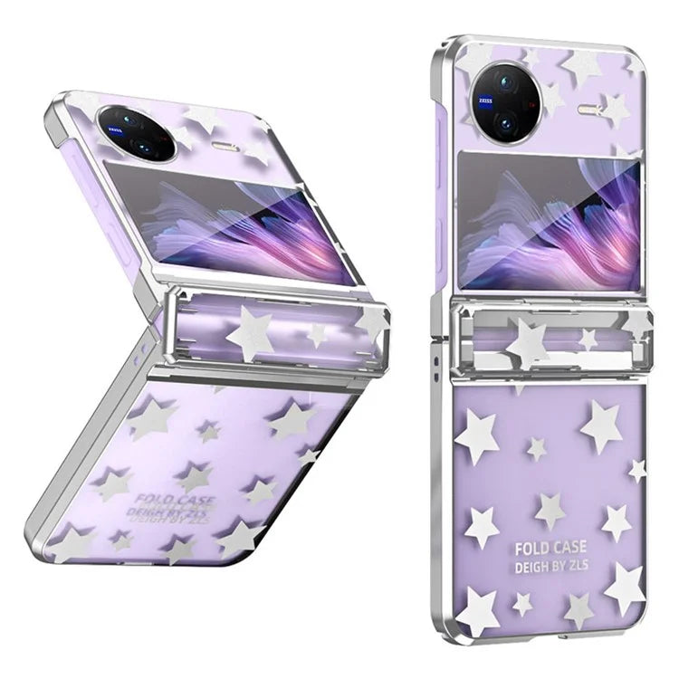 For vivo X Flip Case Stars Pattern Hard PC Electroplating Phone Cover