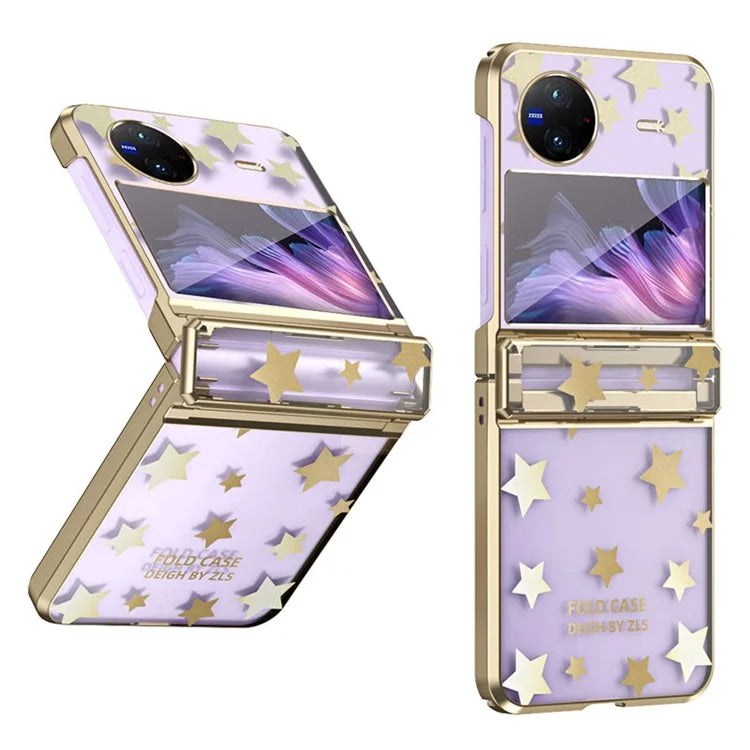 For vivo X Flip Case Stars Pattern Hard PC Electroplating Phone Cover
