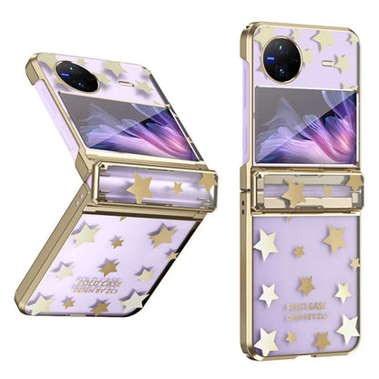 For vivo X Flip Case Stars Pattern Hard PC Electroplating Phone Cover