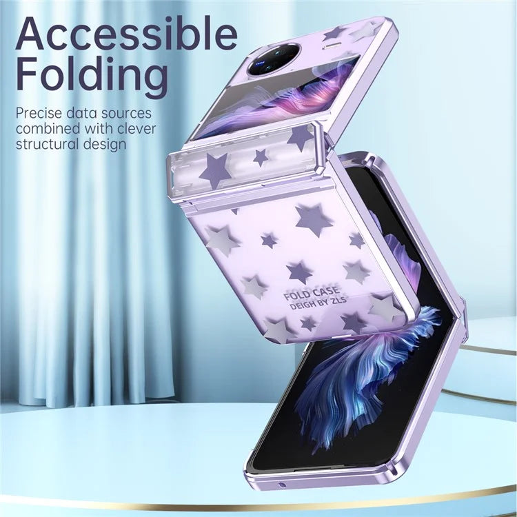 For vivo X Flip Case Stars Pattern Hard PC Electroplating Phone Cover