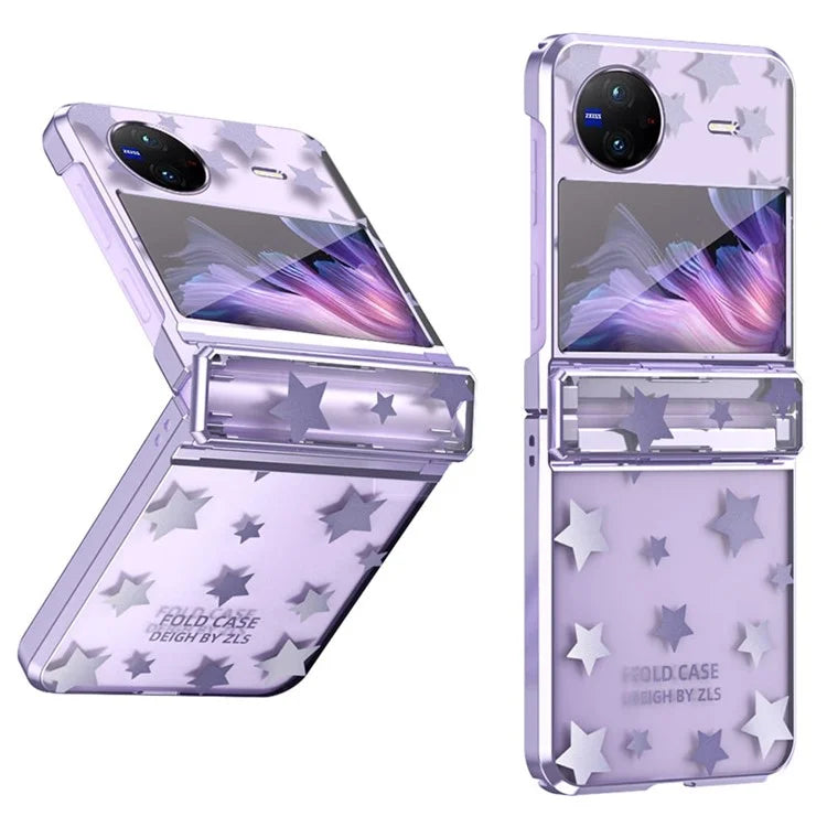 For vivo X Flip Case Stars Pattern Hard PC Electroplating Phone Cover