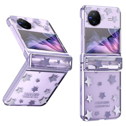 For vivo X Flip Case Stars Pattern Hard PC Electroplating Phone Cover