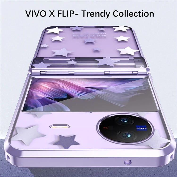 For vivo X Flip Case Stars Pattern Hard PC Electroplating Phone Cover
