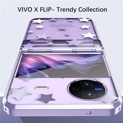 For vivo X Flip Case Stars Pattern Hard PC Electroplating Phone Cover