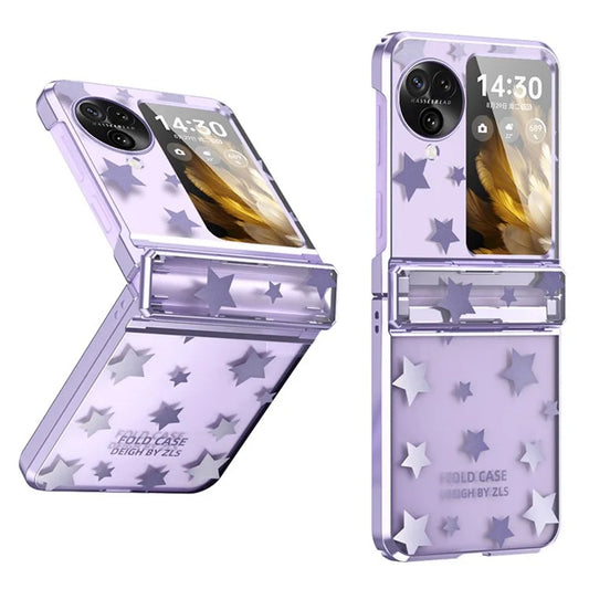 For Oppo Find N3 Flip 5G Case Stars Pattern Hard PC Shockproof Phone Cover