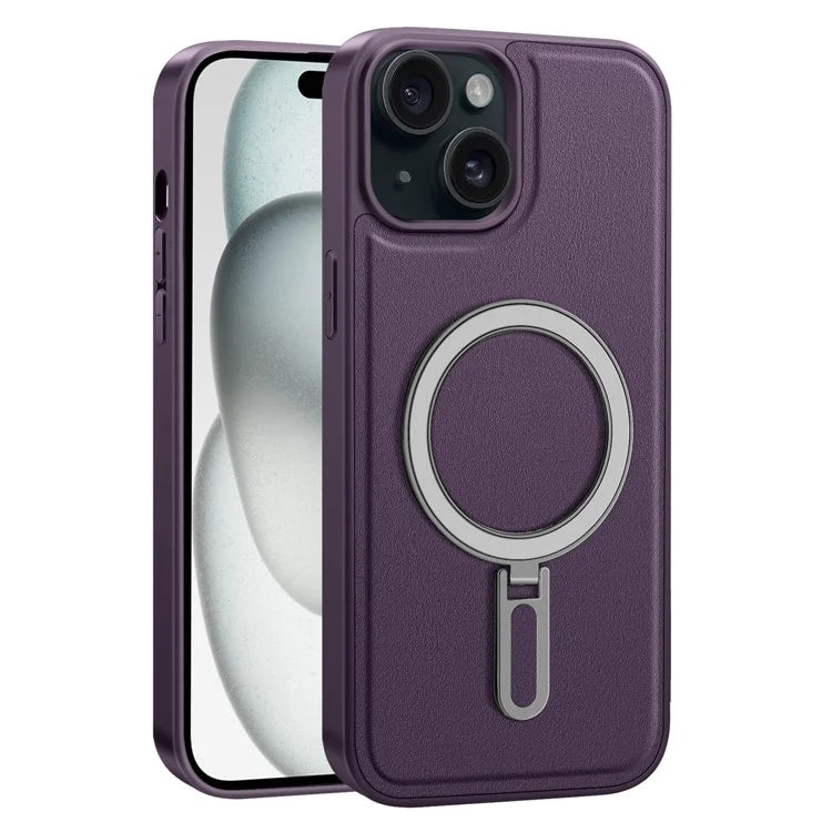 For iPhone 15 Plus Case Ring Kickstand Phone Cover Compatible with MagSafe