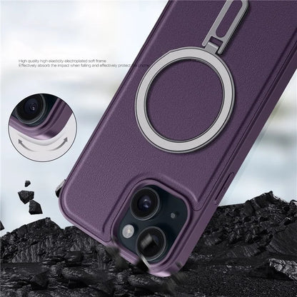 For iPhone 15 Plus Case Ring Kickstand Phone Cover Compatible with MagSafe