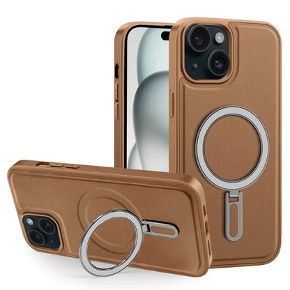 For iPhone 15 Plus Case Ring Kickstand Phone Cover Compatible with MagSafe
