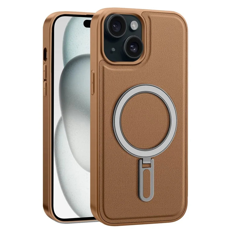 For iPhone 15 Plus Case Ring Kickstand Phone Cover Compatible with MagSafe
