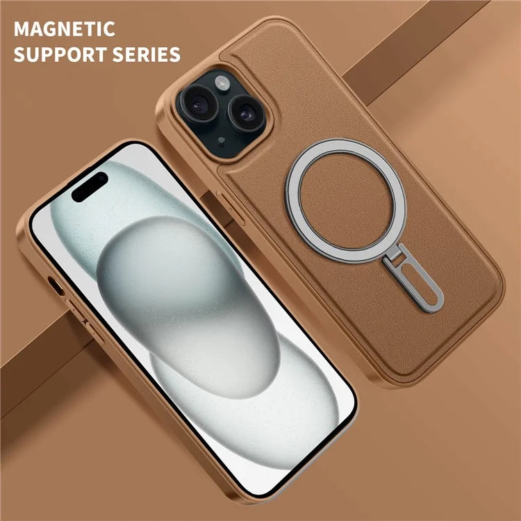 For iPhone 15 Plus Case Ring Kickstand Phone Cover Compatible with MagSafe