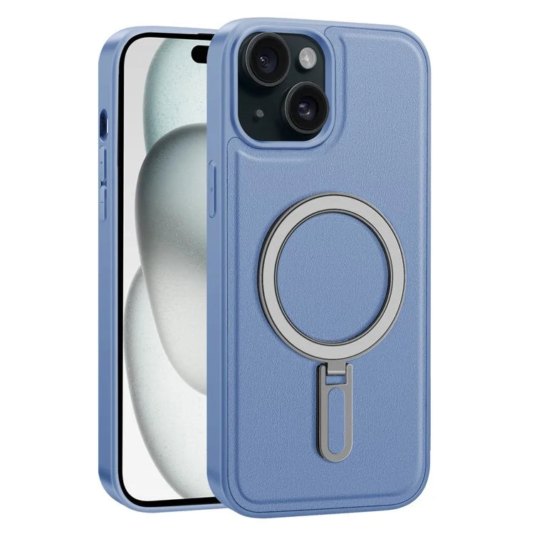 For iPhone 15 Plus Case Ring Kickstand Phone Cover Compatible with MagSafe