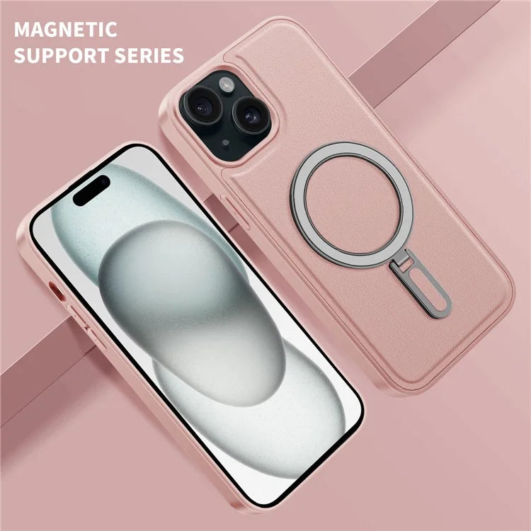 For iPhone 15 Plus Case Ring Kickstand Phone Cover Compatible with MagSafe