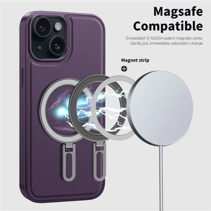 For iPhone 15 Plus Case Ring Kickstand Phone Cover Compatible with MagSafe