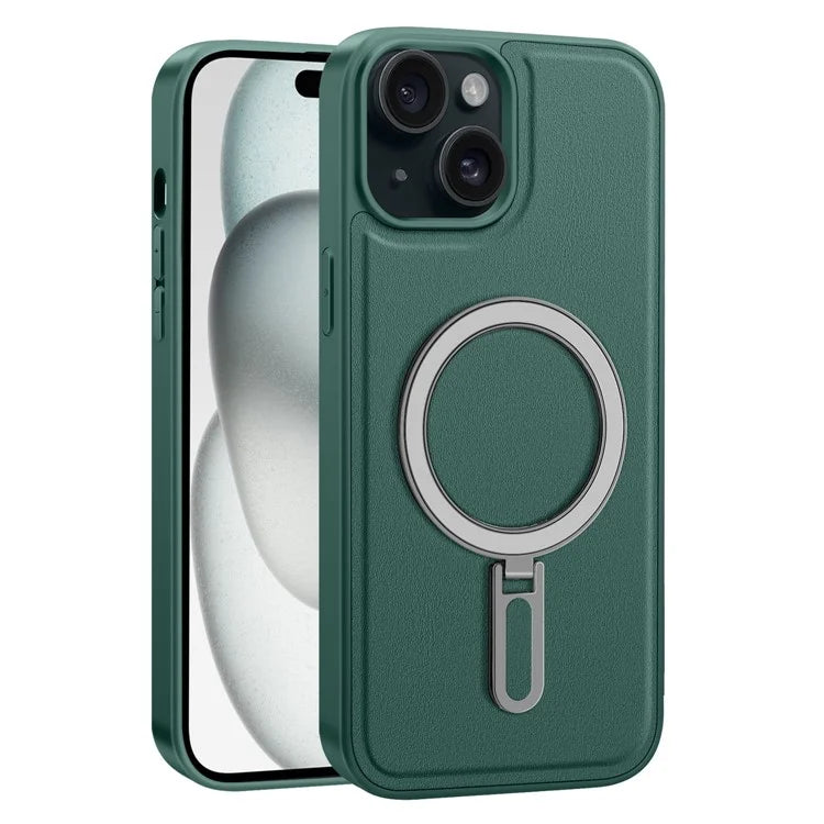 For iPhone 15 Plus Case Ring Kickstand Phone Cover Compatible with MagSafe
