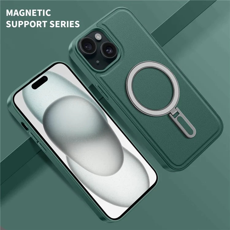 For iPhone 15 Plus Case Ring Kickstand Phone Cover Compatible with MagSafe