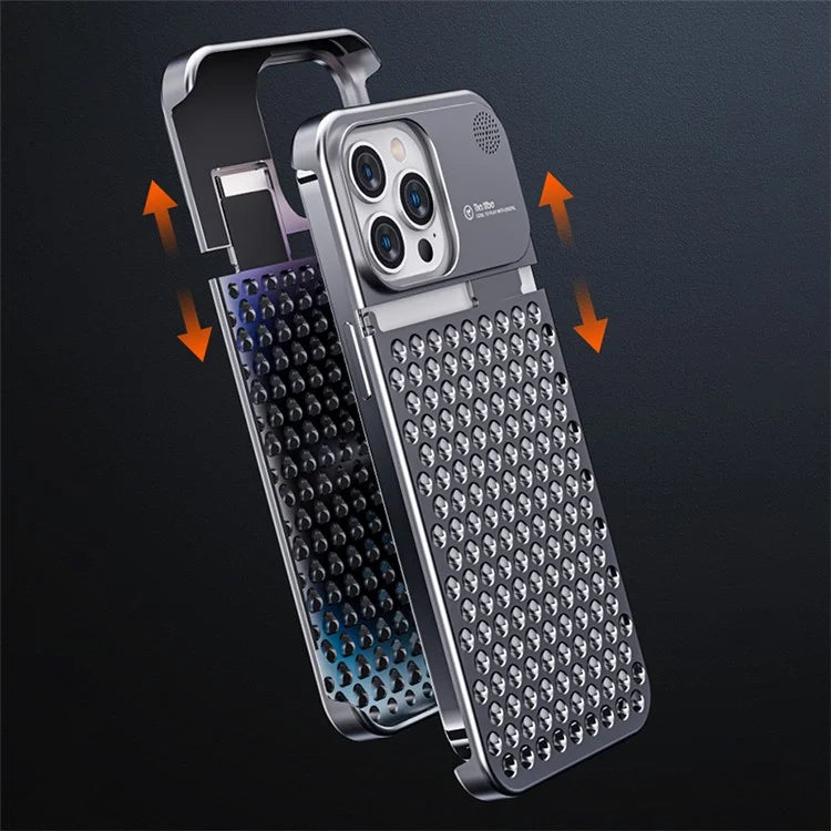 Aluminium Alloy Slim Phone Case for iPhone 15 Pro Case Frameless Heat Dissipation Phone Cover