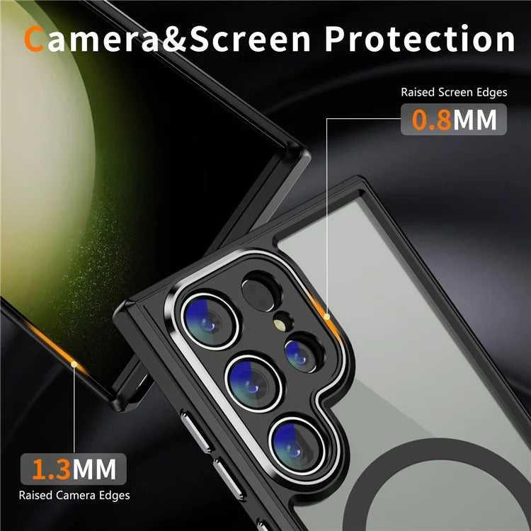 For Samsung Galaxy S23 Ultra Case Shockproof PC+TPU Compatible with MagSafe Phone Cover