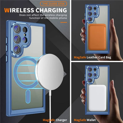 For Samsung Galaxy S23 Ultra Case Shockproof PC+TPU Compatible with MagSafe Phone Cover