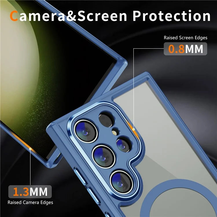 For Samsung Galaxy S23 Ultra Case Shockproof PC+TPU Compatible with MagSafe Phone Cover